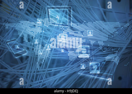 Composite image of global connection background Stock Photo