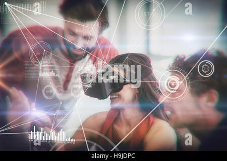 Composite image of various graphs and connectivity points Stock Photo