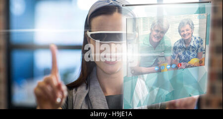 Composite image of screen of a video call Stock Photo
