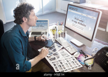 Composite image of composite image of build website interface Stock Photo