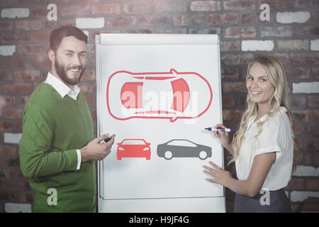 Composite image of overhead view of car icon Stock Photo
