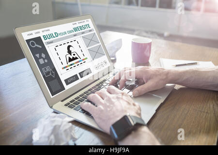 Composite image of composite image of build website interface Stock Photo