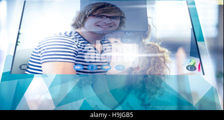 Composite image of screen of a video call Stock Photo
