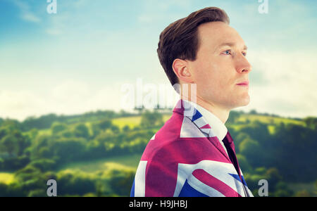 Composite image of a thoughtful businessman looking away Stock Photo