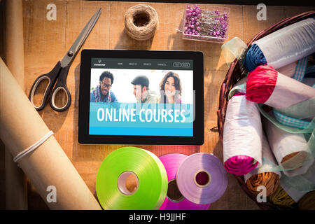 Composite image of online courses interface Stock Photo