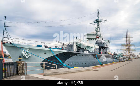 Poland, Pomerania, Gdynia, WW II Polish Navy Grom-class destroyer ORP Blyskawica, museums ship in the Port of Gydinia Stock Photo