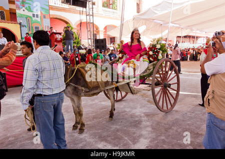 Queen of the Donkey fair in Otumba, Mexico Stock Photo