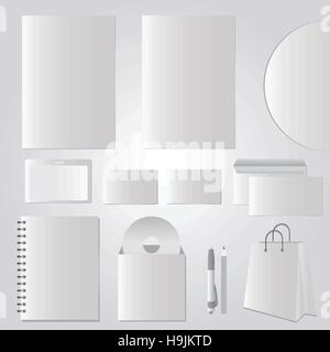 stationery design, corporate templates photo-realistic - vector set Stock Vector