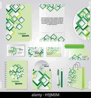 Green corporate style - Corporate Identity set - vector Stock Vector