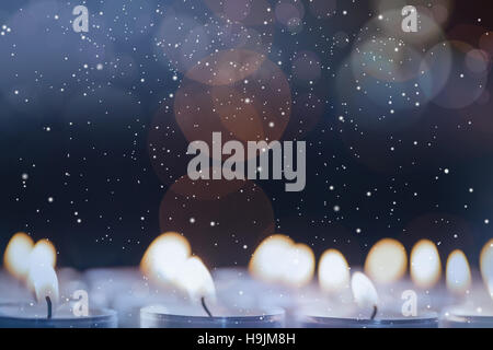 Candles burning during christmas Stock Photo