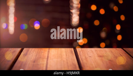 Composite image of focus of wooden shelf Stock Photo