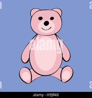 Bear Funny cartoon animal toy. Stock Vector