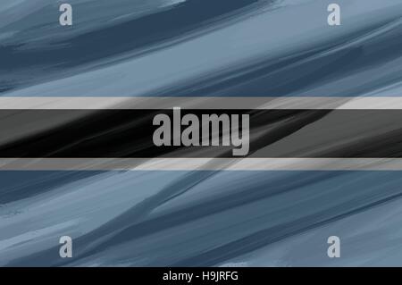Botswana painted / drawn vector flag. Dramatic, unusual look. Vector file contains flag and texture layers Stock Vector