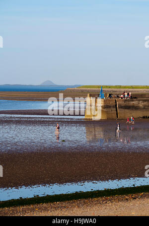 UK, Scotland, Edinburgh Area, Beach in Musselburgh at low tide. Stock Photo