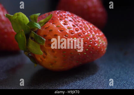 Strawberry on dark background Stock Photo