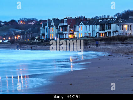 UK, Scotland, East Lothian, North Berwick, Townscape at dusk. Stock Photo