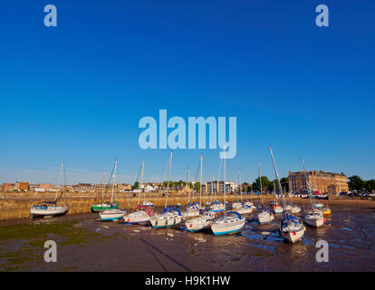 UK, Scotland, Edinburgh Area, Musselburgh, View of the Fisherrow Harbour at low tide. Stock Photo