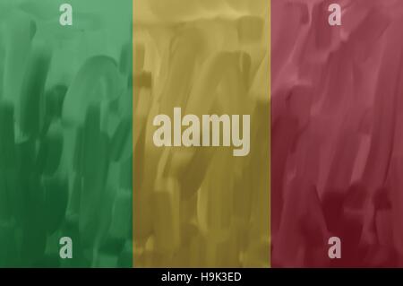 Malipainted / drawn vector flag. Dramatic, unusual look. Vector file contains flag and texture layers Stock Vector