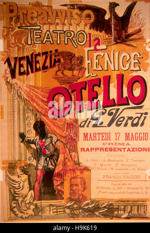 Italy Venice Fenice theater the poster of the first performance of Otello May 17, 1887