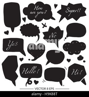 Vector set of balloons for inscriptions, pop arts, comics, cartoons. Stock Vector