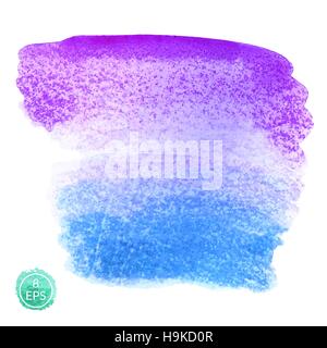 Vector. Big watercolor blot isolated on white background. Colorful gradient hand drawn spot for texture, fabric, design, art. Stock Vector