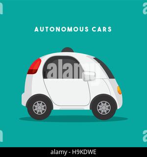 autonomous car vehicle over green background. ecology,  smart and techonology concept. vector illustration Stock Vector