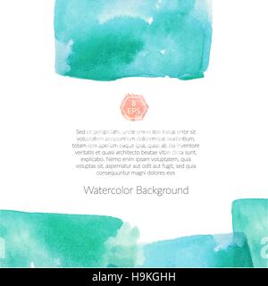 Vector. Background with hand drawn watercolor elements. Handmade watercolor rectangle with multiply effect isolated on white background. Ready to prin Stock Vector