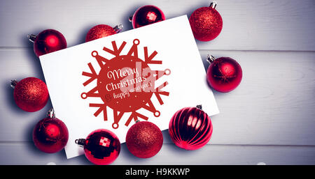 Composite image of white and red greetings card Stock Photo