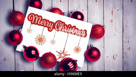 Composite image of white and red greeting card Stock Photo