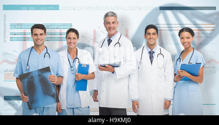 3D Composite image of portrait of confident medical team Stock Photo