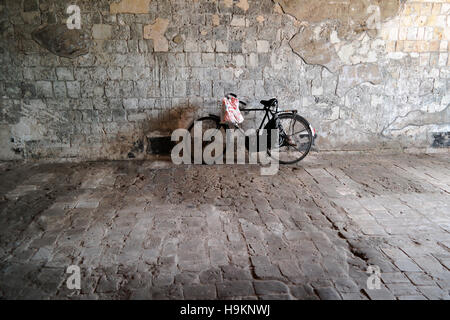 Bicycle inside Jaffna Fort, Northern Province, Sri Lanka Stock Photo