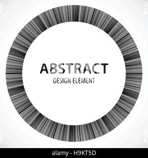 Geometric element made of lines. Abstract monochrome shape isolated on white Stock Vector