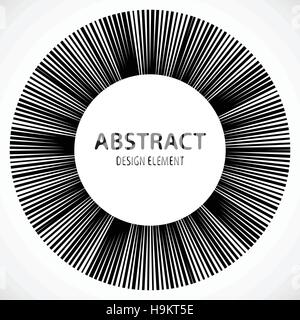 Geometric element made of lines. Abstract monochrome shape isolated on white Stock Vector