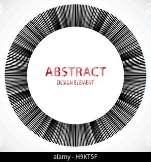 Geometric element made of lines. Abstract monochrome shape isolated on white Stock Vector