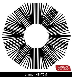 Geometric element made of lines. Abstract monochrome shape isolated on white Stock Vector