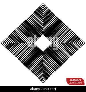 Geometric element made of lines. Abstract monochrome shape isolated on white Stock Vector