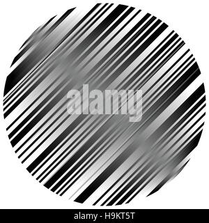 Geometric element made of lines. Abstract monochrome shape isolated on white Stock Vector