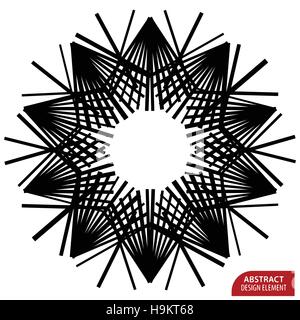 Geometric element made of lines. Abstract monochrome shape isolated on white Stock Vector