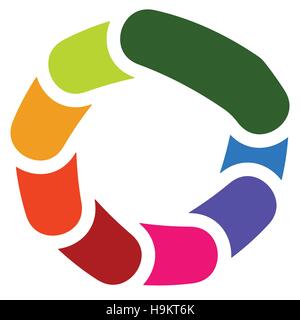 Circular generic symbol, icon - Rotated overlapping bars, rounded ...