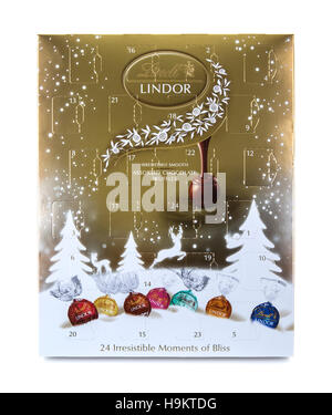 Lindt Advent Calendar on a White Background Stock Photo