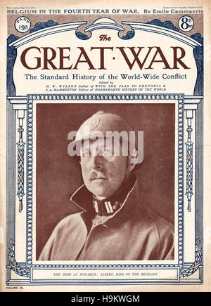 1918 The Great War front page Albert King of the Belgians Stock Photo
