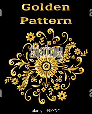 Abstract Golden Floral Pattern Stock Vector