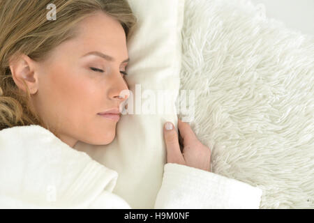 Young woman sleeping Stock Photo