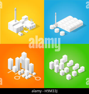 Big bundle set of design templates, design elements, isometric objects ...
