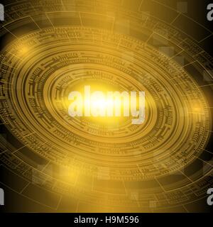 Abstract dark yellow technology background, stock vector Stock Vector