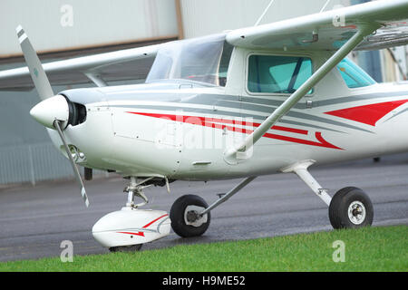 Cessna 152 the most popular basic flight training aircraft a two seater used by many flying club and flight schools in the UK Stock Photo