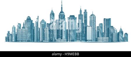 City skyline. Vector illustration isolated on white background Stock Vector