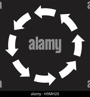 Recycle symbol arrow black background Stock Vector