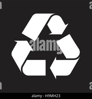 Recycle symbol black background Stock Vector