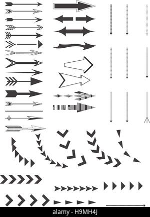 Set of black arrows Stock Vector